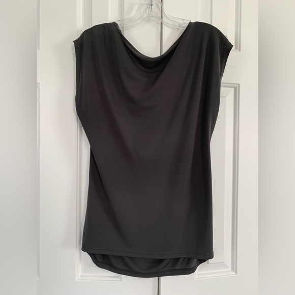 The Limited Sleeveless Top with drape neckline, Dark Gray, Size L - Picture 2 of 6